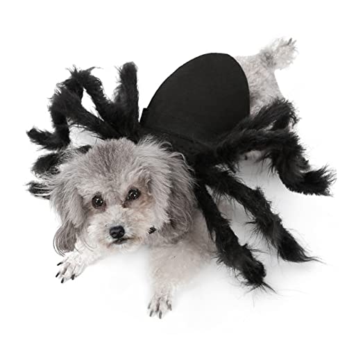 DRESSOOS Party-Hundetuch klein Spinnenkostüm für Hunde Partykleidung für Haustiere Flauschige Jacke Halloween Pet Clothes Pet Spider Costume Haustierkleidung Hundekleidung lustig Zubehör von DRESSOOS