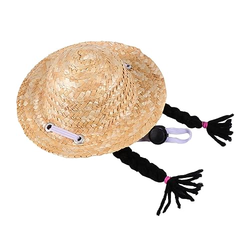 DRESSOOS Perückenkappe Für Haustiere Mini-Hut Sonnenhut Für Hunde Mini-Sombrero Fiesta-Hut Mini Mexikanische Hüte Haustier Perücke Mini Mexikanische Sombrero-hüte Haustier-katzenhut Stroh von DRESSOOS