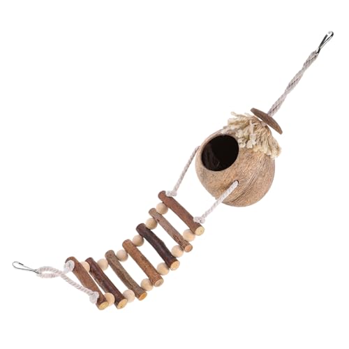 DRESSOOS Kokosnuss Vogelhaus Mit Leiter Hängendes Natürliches Schlafnest Für Vögel Für Wellensittiche Und Papageien Handgefertigtes Design Zuchtumgebung Leicht Und Platzsparend DRESSOOS Kokosnuss Vogelhaus Mit Leiter Hängendes Natürliches Schlafnest Für Vögel Für Wellensittiche Und Papageien Handgefertigtes Design Zuchtumgebung Leicht Und Platzsparend von DRESSOOS
