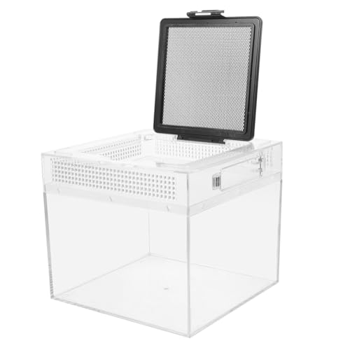DRESSOOS Reptilien Futterbox mit Belüftung Kleine Futtertonne für Eidechsen Robustes Terrarium mit Magnetischem Schiebedeckel Leicht und Kompakt für Einfache Pflege und Fütterung von von DRESSOOS