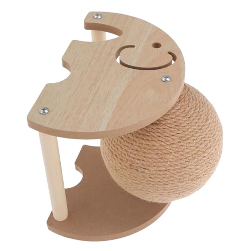 DRESSOOS Sisal Katzen Kratzball mit Stabilem Standfuß Drehbares Katzenspielzeug für Kätzchen Kaninchen und Chinchillas Natürlicher Kratzball aus Sisalseil zum Krallenpflege und Möbel Schutz von DRESSOOS