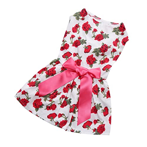 DRESSOOS Elegantes Hundekleid mit Schönen Blumen Bequemes Material Weiße Party-Kleidung für Haustiere von DRESSOOS