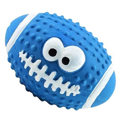 DRESSOOS Interaktives Quietschendes Hundespielzeug Aus Latex Fußball-Rugby Für Mittelgroße/große Hunde Kauspielzeug Für Hunde von DRESSOOS