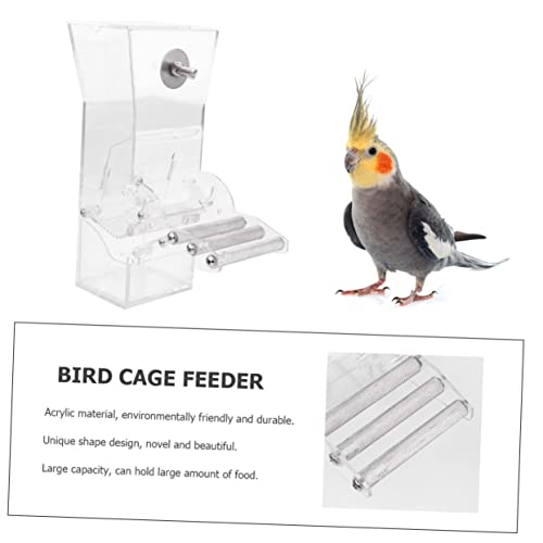 DRESSOOS Vogelfutterspender Aus Transparentem Acryl Automatischer Futterspender Für Käfige Für Innen Und Außenbereiche Mit Einfacher Nachfüllfunktion Und Einzigartigem Design von DRESSOOS