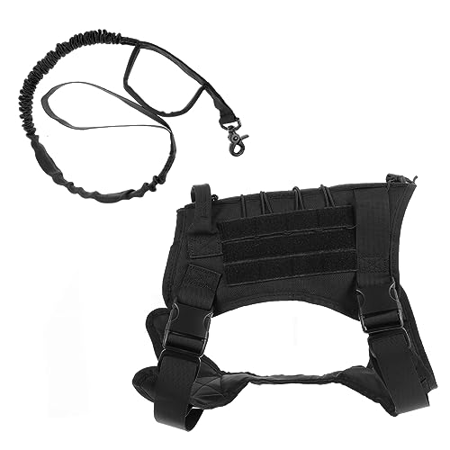 DRESSOOS Hundegeschirr Für Große Und Mittelgroße Hunde Verstellbar Mit Robustem Strap Und Schwarzer Hundeleine Ideales Outdoor Geschirr Für Training Und Bequem Und Sicher von DRESSOOS