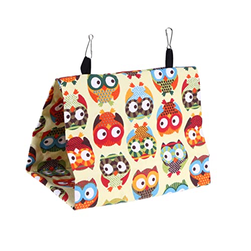 DRESSOOS Haustier Vogel Bett Papagei Hängematte Vogel Bett Papagei Liefert Eule Druck Muster Warme Nest Für Papageien von DRESSOOS