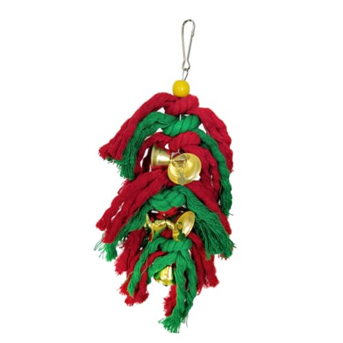DRESSOOS Vogelspielzeug Nymphensittichspielzeug Hängendes Papageienspielzeug Papagei-kauspielzeug Vogelbeißspielzeug Seilspielzeug Für Weihnachten von DRESSOOS