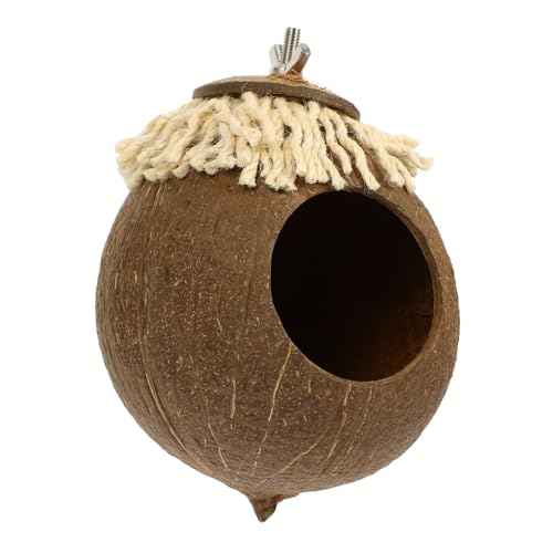 DRESSOOS Vogelnest Aus Kokosnussschalen, Vogelhaus Für Käfig, Vogelnester Für Käfige, Vogelhaus Aus Kokosnussschalen, Papageienkäfig, Hängendes Vogelbrutnest, Vogelkäfig Für Heimvögel, von DRESSOOS