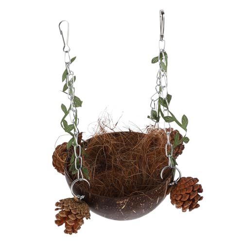 DRESSOOS Haustier-Vogel-hängematte Große Kokosnussschale Vogelnest-schaukel Sicheres Und Bequemes Papageien-schaukelnest Für Nymphensittiche DRESSOOS Haustier-Vogel-hängematte Große Kokosnussschale Vogelnest-schaukel Sicheres Und Bequemes Papageien-schaukelnest Für Nymphensittiche von DRESSOOS