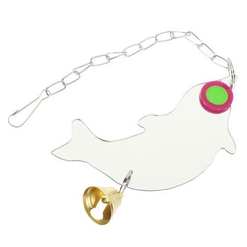 DRESSOOS Vogelspiegelspielzeug, Acryl Vogelspiegel, Dekorativer Vogelspiegel, Vogelkäfigzubehör, Vogelspiegel Und Glocken, Vogelspiegel Für Käfig, Papageienspielzeug, von DRESSOOS