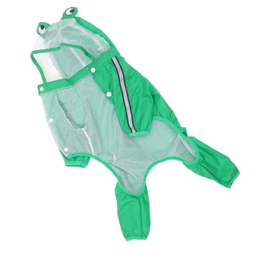 DRESSOOS Regenstiefel für Hunde Haustier-Regenmantel Welpen-Regenmantel für Hunde wasserdichter Hundeponcho grünes Froschmuster von DRESSOOS