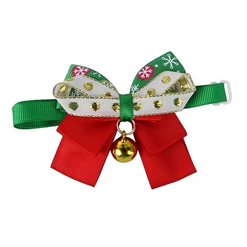 DRESSOOS Weihnachtsdeko Krawatten Jingle Bells Fliegekragen Katzenhalsband mit Glöckchen Haustier weihnachtskostüm tragbares Hundehalsband Bowknot-Katzenhalsband Katzenhalsbänder binden von DRESSOOS