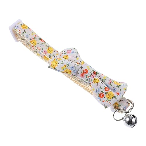 DRESSOOS Katzenhalsband Mit Glöckchen Und Fliege Verstellbares Haustierhalsband Aus Polyester-Baumwoll-Nylon Anhänger Für Dekoratives von DRESSOOS