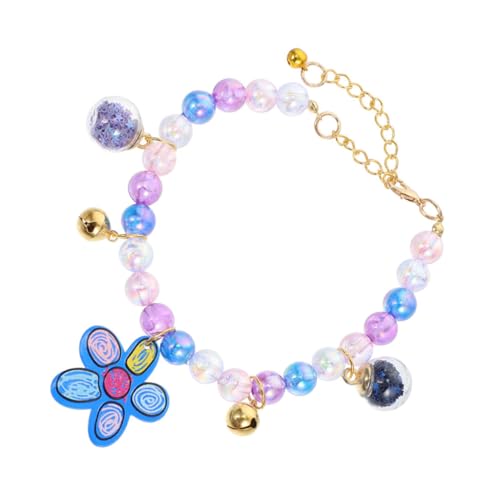 DRESSOOS Perlenhalsband Für Haustiere Verstellbares Kätzchenhalsband Mit Cartoon-Blumenmuster Geeignet Für Hunde Und Katzen Leicht von DRESSOOS