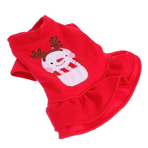 DRESSOOS Kleider für Frauen formal Kapuzenpullover für Damen Cosplay-Kleid Hemden für Damen Weihnachtsmann-Kleid Welpenrock Haustierzubehör Blumenmädchen Shirt Dekorationen Kleidung rot von DRESSOOS
