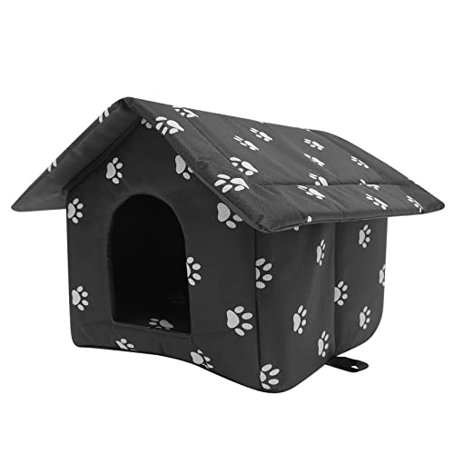 DRESSOOS Zwinger Für Streunende Katzen Outdoor-katzenhaus Wetterfest Katzenhäuser Für Freigängerkatzen Waschbares Tierheim Beheiztes Hundebett Kätzchen Oxford-Stoff Faltbar von DRESSOOS