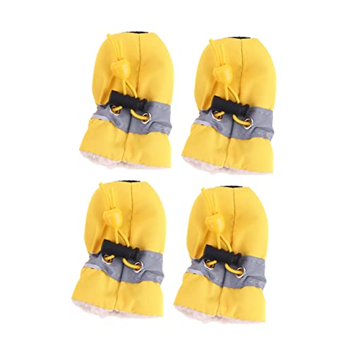 DRESSOOS Haustierschuhe Für Hunde Mit Gummiband Schützen Die Pfoten Vor Rauen Oberflächen Laufschuhe Für Hunde Mit Komfort Gelb Größe 2 von DRESSOOS