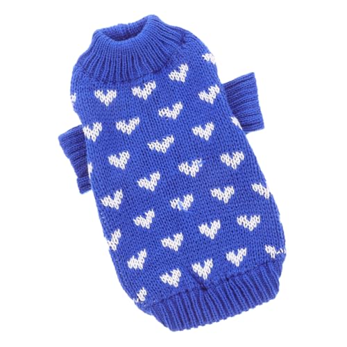 DRESSOOS Niedlicher Hundepullover Mit Herz-Design Gestrickt Für Und Mittelgroße Hunde Größe L Warme Haustierkleidung von DRESSOOS