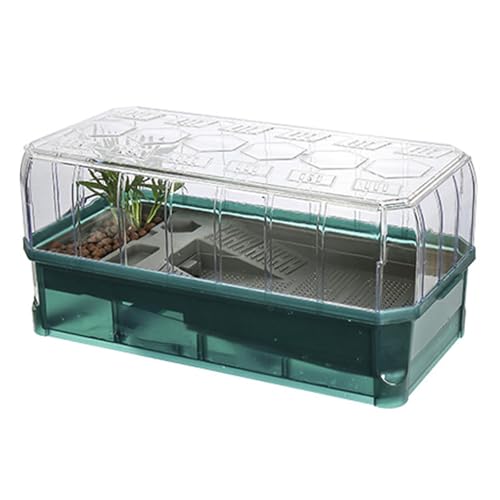 Großes Aquarium-Tank, Kunststoff, Schildkröten-Lebensraum, Terrarium-Starter-Set, Abdeckungs-Set, Schildkröten-Einstreu, Duschfiltersystem, Behälter, Reptilien-Terrarien, Zuchtbox (Gr von DRFGHK