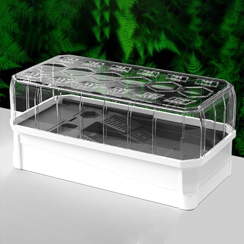 Großes Aquarium-Tank-Plastik-Schildkröten-Lebensraum, Terrarium-Starter-Set, Abdeckungs-Set, Schildkröten-Einstreu, Duschfiltersystem, Behälter, Reptilien-Terrarien, Zuchtbox (Wh von DRFGHK