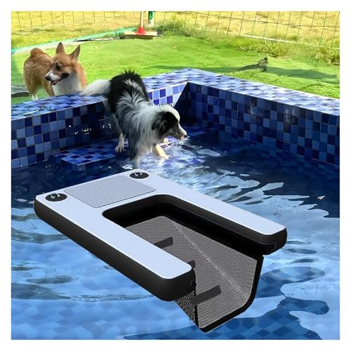 Portable Safety Floating Dock for Small and Large Dogs, Inflatable Dog Ramp Made of PVC Boat Jettes, Foldable Water in Pack 2, 3 4 Swimming Pools (Black, Set 4) von DRFGHK