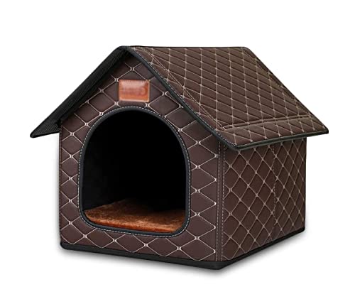 Katzenbett Haustierbett Großes Haustierbett, Hundekatzenhaus, Höhle, Bequeme Zwingermatte Für Haustierwelpen, Winter, Sommer, Faltbare Katzenhaustiernestversorgung Hundesofa Schlafen (Color : Brown, von DRMEE