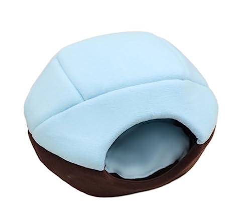 Katzenbett Haustierbett Haustier Bett Winter Katze Hund Bett Haus Faltbare Weiche Warme Tier Welpen Höhle Schlaf Matte Pad Nest Haustier Liefert Hundesofa Schlafen (Color : Blue, Size : 45 * 48cm) von DRMEE