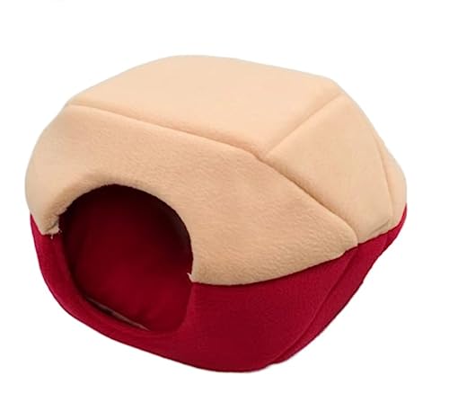 Katzenbett Haustierbett Haustier Bett Winter Katze Hund Bett Haus Faltbare Weiche Warme Tier Welpen Höhle Schlaf Matte Pad Nest Haustier Liefert Hundesofa Schlafen (Color : Rood, Size : 35 * 30cm) von DRMEE