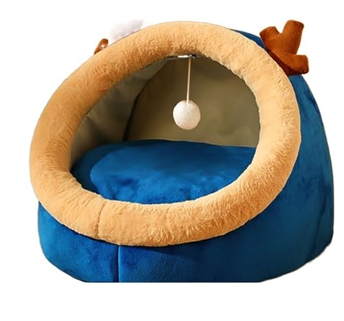 Katzenbett Haustierbett Haustier-Höhlenbett, Kätzchenbett, niedliches Haustier-Höhlenbett, Katzenbetten für Hauskatzen, halbgeschlossenes Katzenhaus mit abnehmbarem Bett Hundesofa Schlafen (Color : C von DRMEE