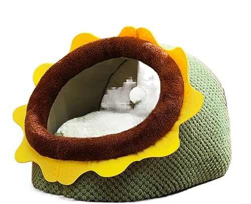 Katzenbett Haustierbett Haustier-Höhlenbett, Kätzchenbett, niedliches Haustier-Höhlenbett, Katzenbetten für Hauskatzen, halbgeschlossenes Katzenhaus mit abnehmbarem Bett Hundesofa Schlafen (Color : E von DRMEE