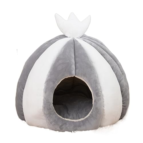 Katzenbett Haustierbett Haustierbett, Haustierzelt, Höhlenbett, Bedrucktes Katzenhausbett, Katzennest, Selbstwärmendes, Bequemes Dreieckiges Hundebett Hundesofa Schlafen (Color : C, Size : 50 * 50cm) von DRMEE