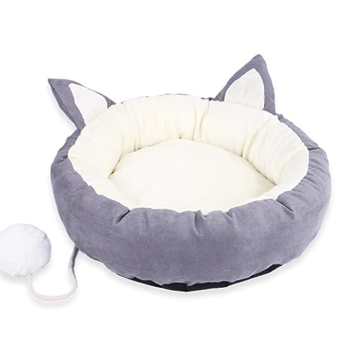 Katzenbett Haustierbett Haustierbett, Haustierzelt, Höhlenbett, bedrucktes Katzenhaus, Katzennest, selbstwärmend, bequem, dreieckig, Hundebett, Haustierzelt Hundesofa Schlafen (Color : A, Size : 54* von DRMEE