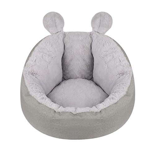 Katzenbett Haustierbett Haustierbett Für Katzen, Warm, Grau, Korbbett, Katzenhaus, Zwinger Für Hunde, Welpen, Zuhause, Schlafen, Teddy, Bequemes Haus Hundesofa Schlafen ( Color : B , Size : 65*53*30cm von DRMEE