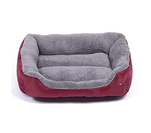 Katzenbett Haustierbett Haustierbett Hundebett Für Kleine, Mittelgroße Und Große Hunde, Großer Korb, Wasserdichter Boden, Weiches Fleece, Warmes Katzenbett, Sofahaus Hundesofa Schlafen (Color : Wine von DRMEE