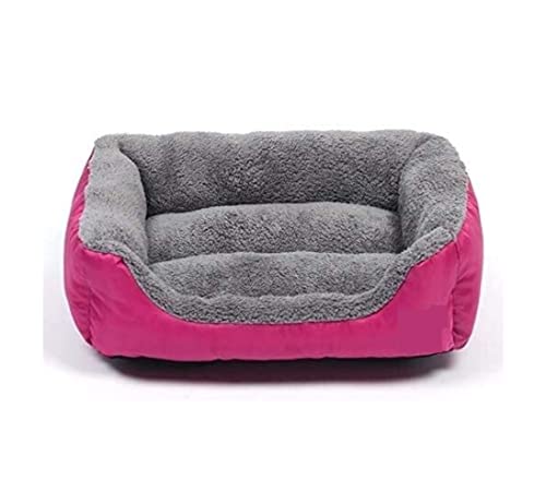 Katzenbett Haustierbett Haustierbett Hundebett Für Kleine, Mittelgroße Und Große Hunde, Großer Korb, Wasserdichter Boden, Weiches Fleece, Warmes Katzenbett, Sofahaus Hundesofa Schlafen (Color : Rose von DRMEE