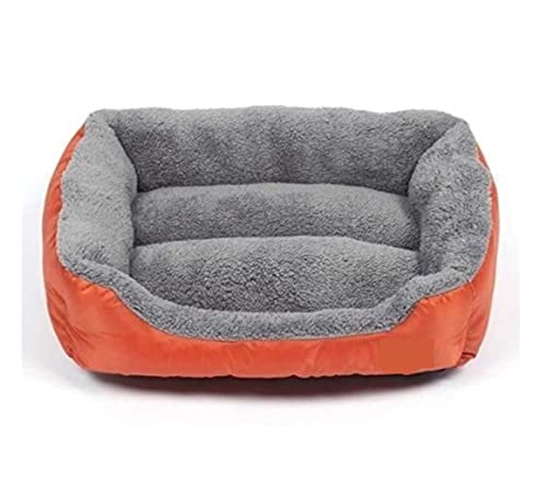 Katzenbett Haustierbett Haustierbett Hundebett Für Kleine, Mittelgroße Und Große Hunde, Großer Korb, Wasserdichter Boden, Weiches Fleece, Warmes Katzenbett, Sofahaus Hundesofa Schlafen (Color : Orang von DRMEE