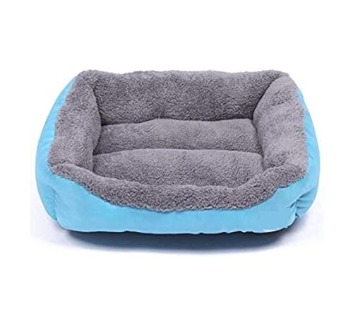 Katzenbett Haustierbett Haustierbett Hundebett Für Kleine, Mittelgroße Und Große Hunde, Großer Korb, Wasserdichter Boden, Weiches Fleece, Warmes Katzenbett, Sofahaus Hundesofa Schlafen (Color : Blue von DRMEE