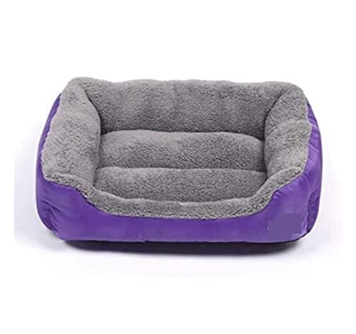 Katzenbett Haustierbett Haustierbett Hundebett Für Kleine, Mittelgroße Und Große Hunde, Großer Korb, Wasserdichter Boden, Weiches Fleece, Warmes Katzenbett, Sofahaus Hundesofa Schlafen (Color : Purpl von DRMEE