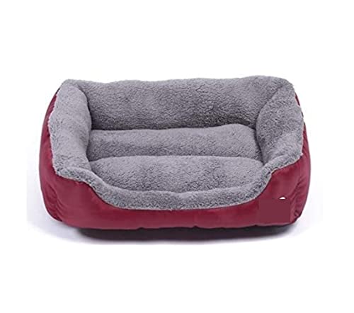 Katzenbett Haustierbett Haustierbett Hundebett Für Kleine, Mittelgroße Und Große Hunde, Großer Korb, Wasserdichter Boden, Weiches Fleece, Warmes Katzenbett, Sofahaus Hundesofa Schlafen (Color : Wine Katzenbett Haustierbett Haustierbett Hundebett Für Kleine, Mittelgroße Und Große Hunde, Großer Korb, Wasserdichter Boden, Weiches Fleece, Warmes Katzenbett, Sofahaus Hundesofa Schlafen (Color : Wine von DRMEE