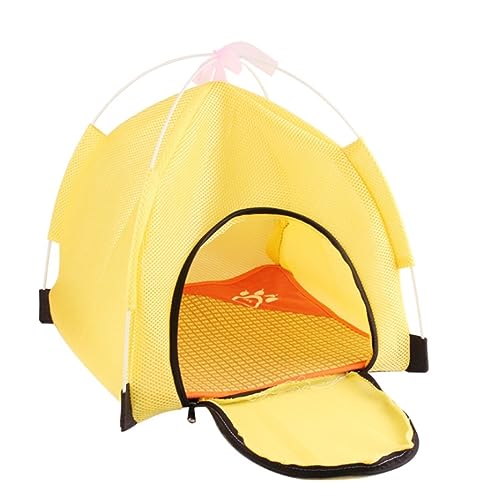 Katzenbett Haustierbett Haustierzelt, Höhlenbett Für Katzen, Kleine Hunde, Weicher Stoff, Tragbar, Faltbar, Pop-Up-Katzenzelt, Kätzchenbett, Hauskatze Hundesofa Schlafen (Color : Yellow, Size : 38x3 von DRMEE