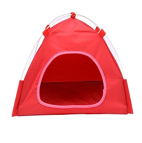 Katzenbett Haustierbett Haustierzelt, Höhlenbett Für Katzen, Kleine Hunde, Weicher Stoff, Tragbar, Faltbar, Pop-Up-Katzenzelt, Kätzchenbett, Wasserdicht Hundesofa Schlafen ( Color : Rood , Size : 37*3 von DRMEE