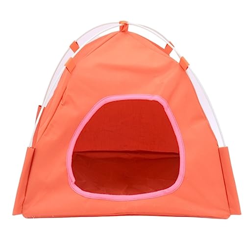 Katzenbett Haustierbett Haustierzelt, Höhlenbett Für Katzen, Kleine Hunde, Weicher Stoff, Tragbar, Faltbar, Pop-Up-Katzenzelt, Kätzchenbett, Wasserdicht Hundesofa Schlafen (Color : Orange, Size : 37 von DRMEE