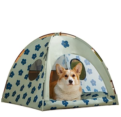 Katzenbett Haustierbett Haustierzelt Für Kleine Katzen, Kleine Haustierbetten Mit Abnehmbarem Kissen, Tragbare Katzenhöhlenbetten, Faltbares Haustierzelt Hundesofa Schlafen (Color : Blue, Size : 38* von DRMEE