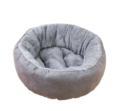 Katzenbett Haustierbett Hundebett, rund, mit Kapuze, Plüsch, Katzenhöhle, Donut, Anti-Angst, flauschiges Hundebett für kleine, mittelgroße Hunde und Katzen Hundesofa Schlafen ( Color : A , Size : 60*6 von DRMEE