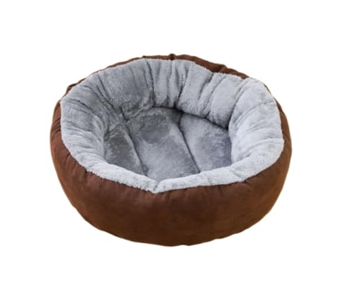 Katzenbett Haustierbett Hundebett, rund, mit Kapuze, Plüsch, Katzenhöhle, Donut, Anti-Angst, flauschiges Hundebett für kleine, mittelgroße Hunde und Katzen Hundesofa Schlafen ( Color : B , Size : 60*6 von DRMEE