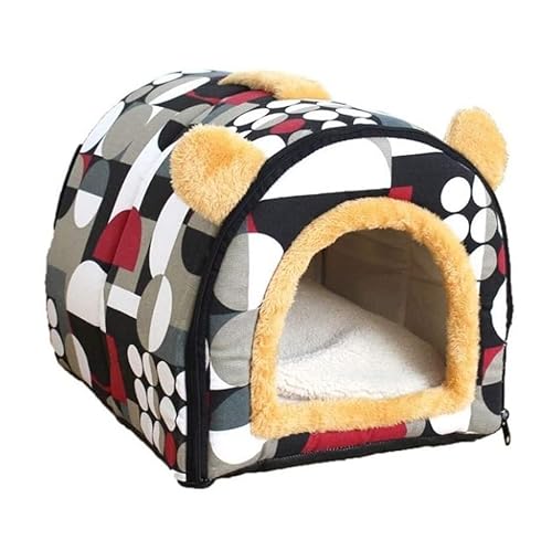 Katzenbett Haustierbett Katze Haus Warme Welpen Bett Jurte Geformt Haustier Haus Für Kätzchen Welpen Kurze Plüsch Hund Käfig Komfortable Haustier Bett Liefert Hundesofa Schlafen (Color : A, Size : 3 von DRMEE