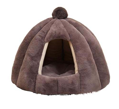 Katzenbett Haustierbett Katzenbetten Für Innenkatzen, Iglu, Groß, Dick, Für Katzen Und Hunde, Faltbares Katzenzelt, Katzenbett, Kätzchenbett, Weich Und Warm Hundesofa Schlafen (Color : B, Size : 48* von DRMEE