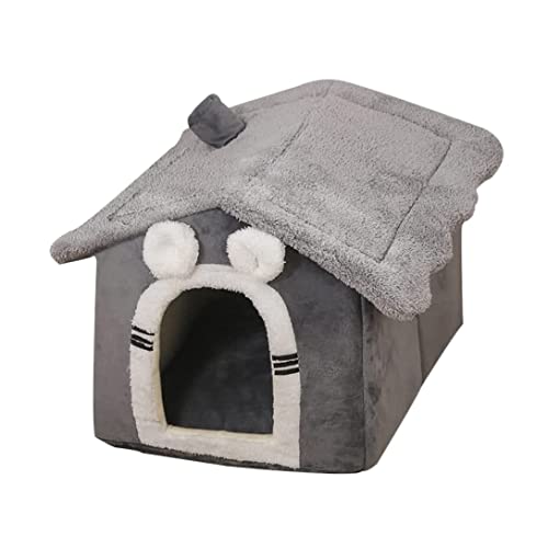 Katzenbett Haustierbett Pet House Weicher Plüsch, Warmer Zwinger, Hunde, Katzen, Höhlennest, Waschbar, Gemütliches Schlafbett, Welpenmatte, Kissen, Käfigbetten Hundesofa Schlafen (Color : A, Size : von DRMEE