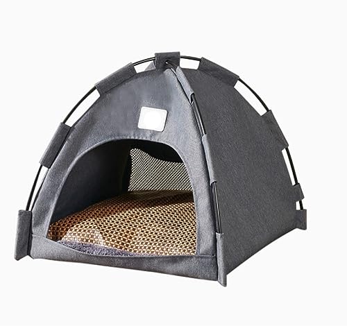 Katzenbett Haustierbett Pop-up-Haustier-Katzenzelt, Tragbares Katzenzelt, Haustier-Hundekatzenzelt Mit Weichem Kissen, Katzengehege Im Freien, Haustierzelt Hundesofa Schlafen ( Color : A , Size : 42*4 von DRMEE