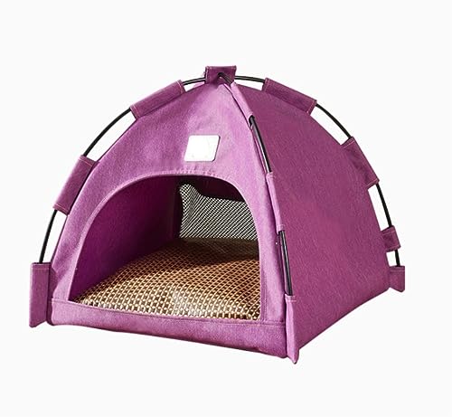 Katzenbett Haustierbett Pop-up-Haustier-Katzenzelt, Tragbares Katzenzelt, Haustier-Hundekatzenzelt Mit Weichem Kissen, Katzengehege Im Freien, Haustierzelt Hundesofa Schlafen ( Color : B , Size : 42*4 von DRMEE